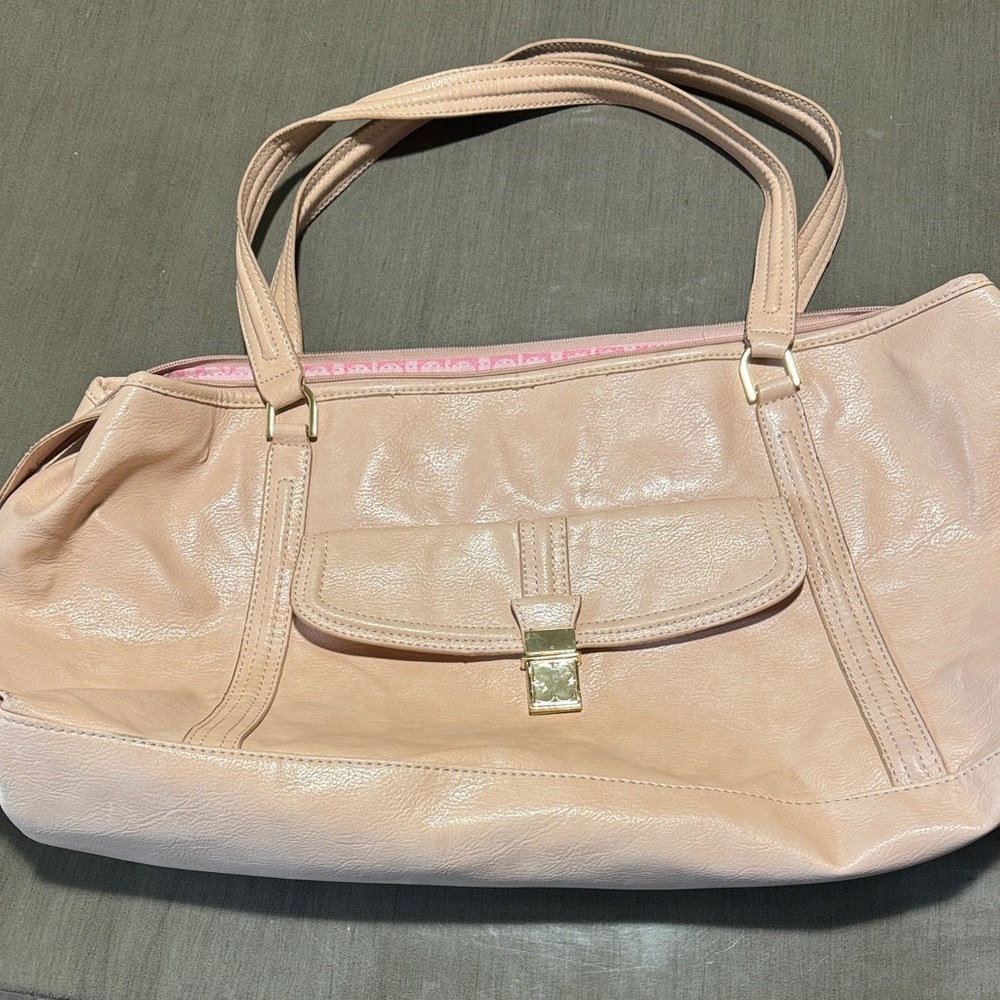 Liz Claiborne Blush Pink Shoulder Tote with Front Flap